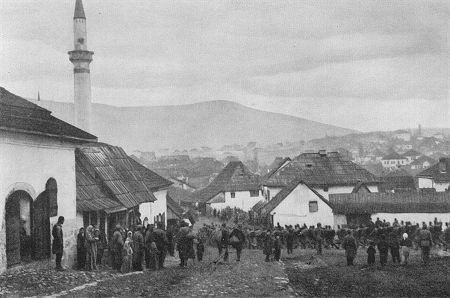Der 1. Weltkrieg: Einzug von österreichisch-ungarischen Truppen in Plevlje 