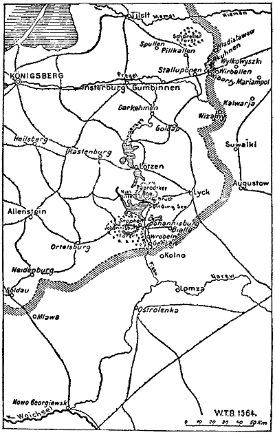 Karte zum 1. Weltkrieg: Ostpreussen