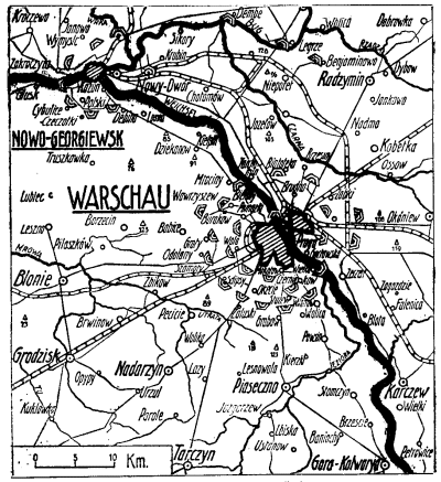 Karte zum 1. Weltkrieg: Warschau