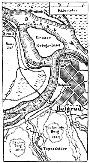 Karte zum 1. Weltkrieg: Belgrad