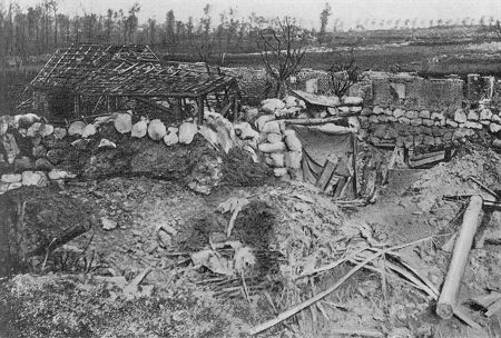 Flandern 1. Weltkrieg: Von den Deutschen erobertes befestigtes Gehöft bei Zonnebeke
