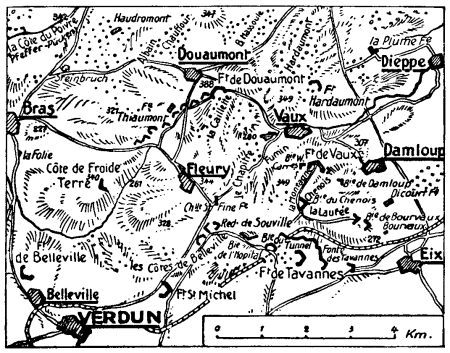Karte zum 1. Weltkrieg: Verdun