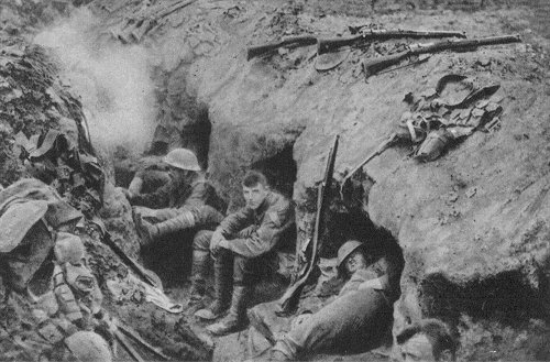 Westfront 1. Weltkrieg: Ein englischer Graben bei Guillemont (Somme)