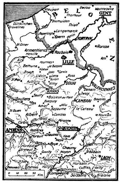 Karte zum 1. Weltkrieg: Westfront