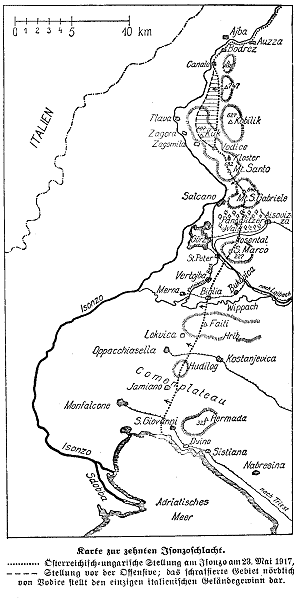 Karte zur 10. Isonzoschlacht