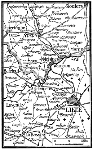 Karte zum 1. Weltkrieg: Flandern