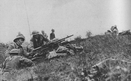 Westfront Erster Weltkrieg: Eine amerikanische MG-Stellung nahe Exermont