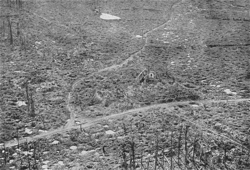 Fliegeraufnahme der Stelle wo das Dorf Kemmel stand