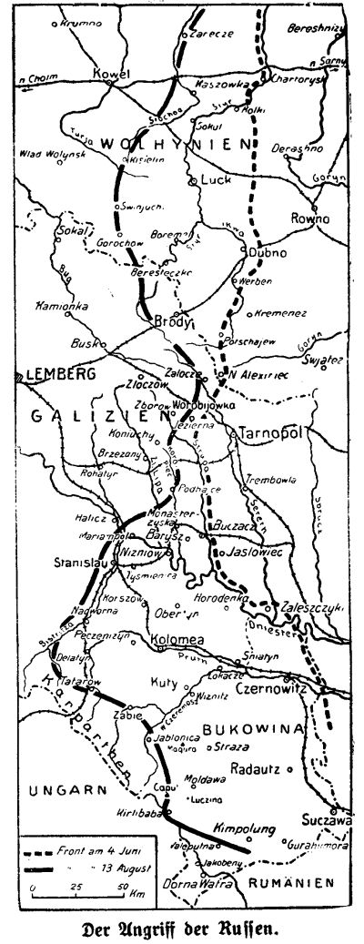 Karte zum 1. Weltkrieg: Ostfront